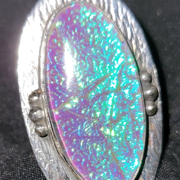 Australian Triplet Sterling Silver Opal Ring NWOT - Picture 4 of 8